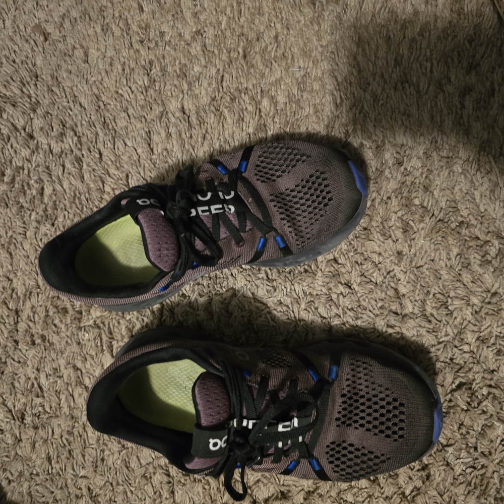 Adidas Black and Blue Mesh Sneakers